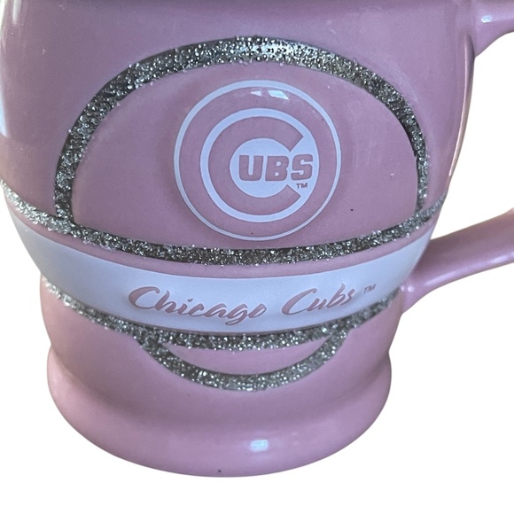 Encore MLB 2009 Chicago Cubs 3 D Logo Coffee Mug  Pink, White / Silver Accents - Picture 3 of 9